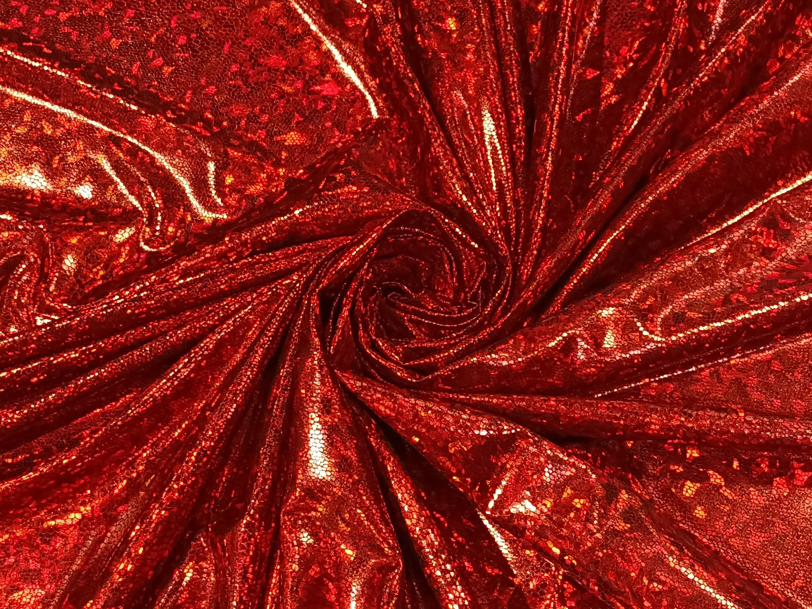 Lycra Holograma Reflejos Rojo